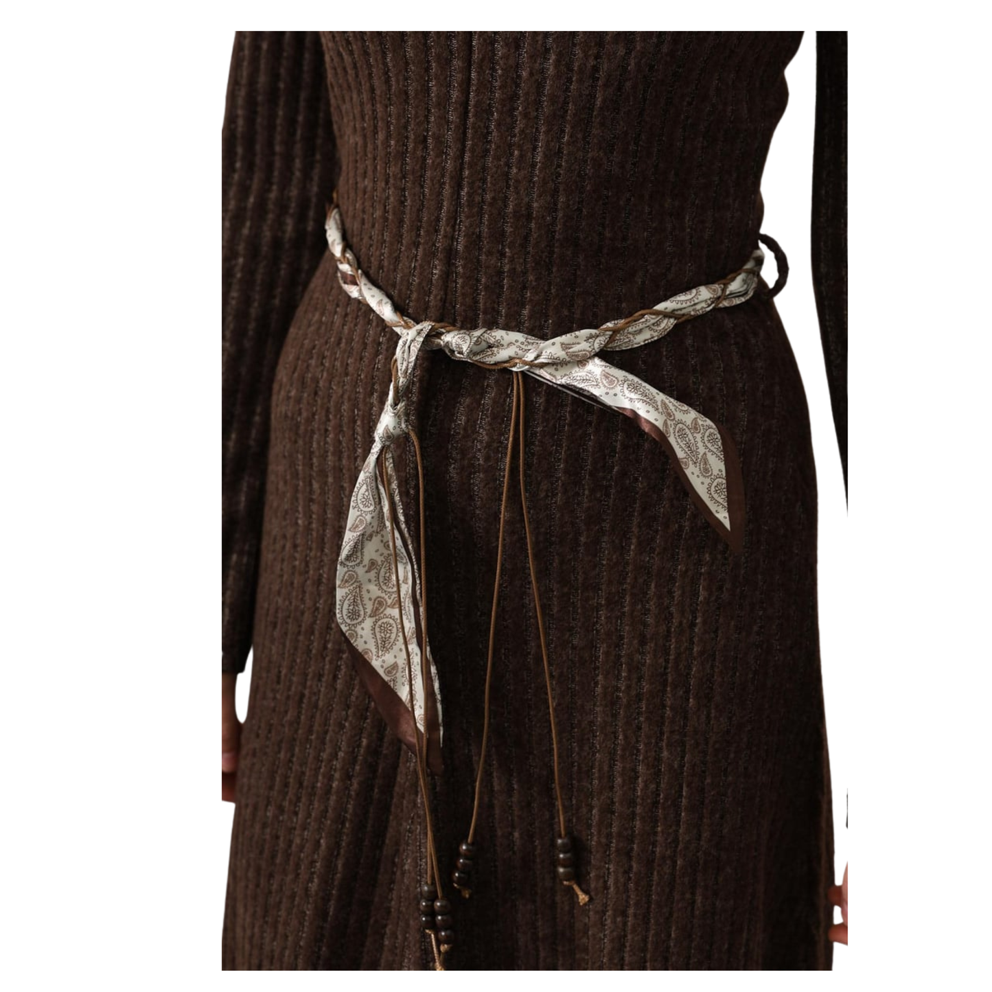 Mocha Ribbed Knit Maxi Dress